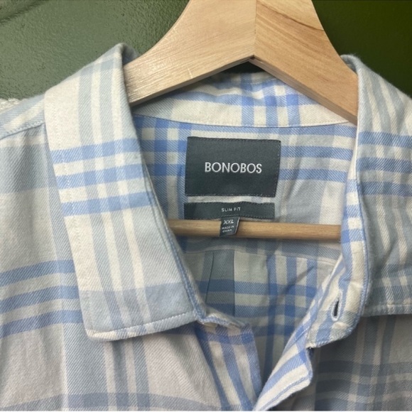 Bonobos Soft Brushed Cotton Slim Plaid Flannel 2XL - Picture 3 of 7
